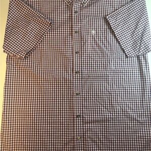 NWOT Ariat Pro Series Men’s XL Tall Plaid Button Down Shirt Short Sleeve Vented